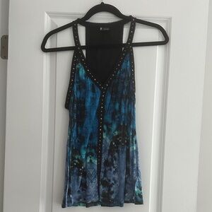 Express Black and Blue Studded Tank Top